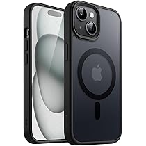 Apple iPhone 15 128GB ブラック マグセーフケース付き iPhone 15 シリーズ対応 Magsafe対応マットコーティング薄型軽量ハード